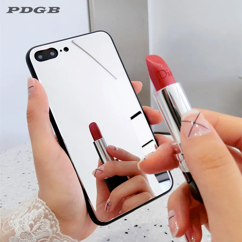 

PDGB Plating Case For Huawei P20 P30 Pro Mate 20 10 Nova 3 3i Honor 10 9 Lite 7C 7A Y6 Y7 Acrylic Cover Makeup Mirror TPU Shell