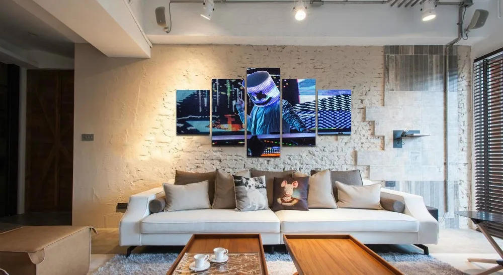 Marshmello живопись современные декоративные для дома холст стены 5 шт. фотографии с печатью высокого разрешения Тип музыка плакат модульный комбинированный искусство
