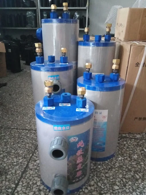 Titanium barrel heat exchanger. 1.0HP seafood tank fish tank titanium drum  evaporator. Refrigeration chiller.