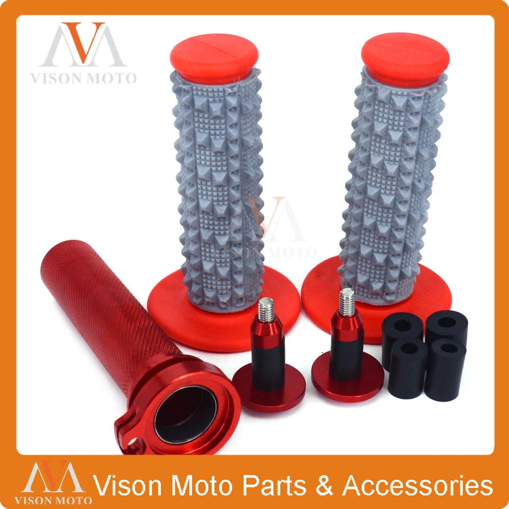 Billet 7/8&quot 22MM Throttle Clamp Twist Tube &amp Handlebar Cap Plugs Grips For CRF250R CRF 250R 250X CRF250X 04 05 06 07 08 09-17 |