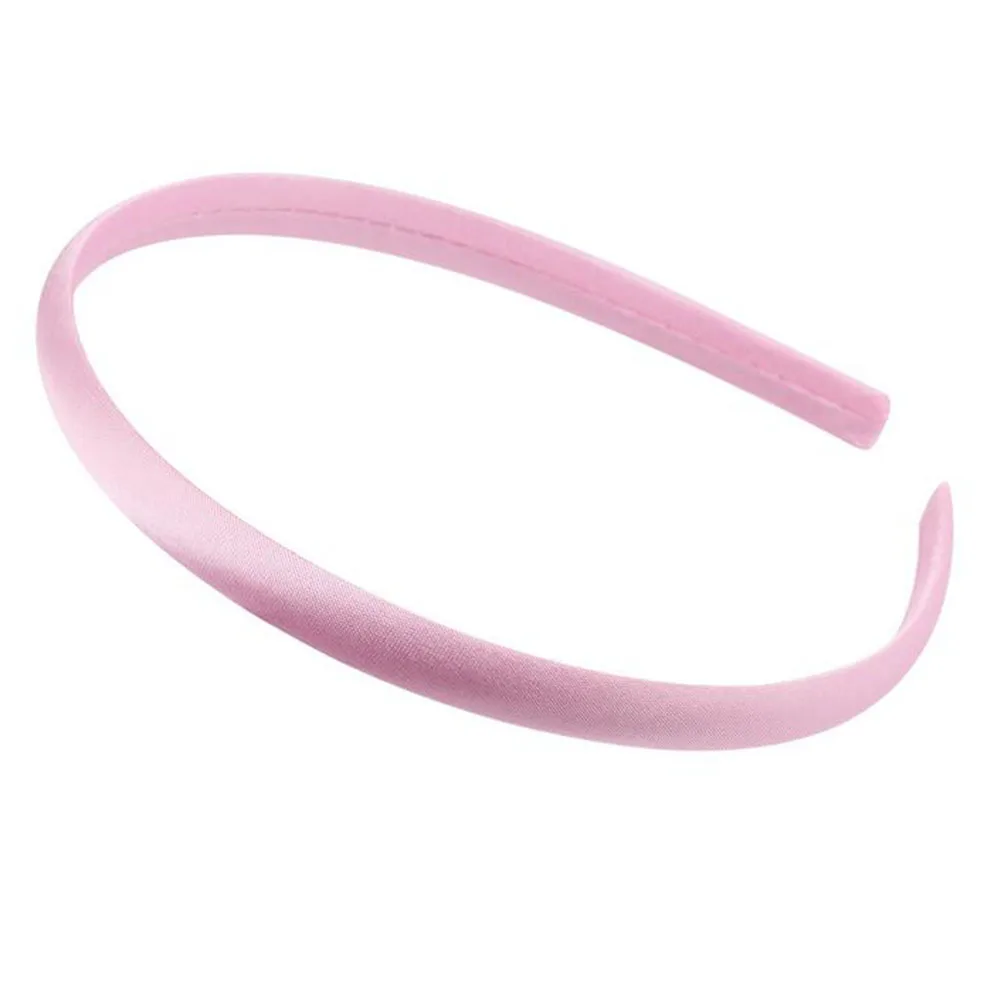 10 мм однотонные атласные покрытые резинки для волос, заколки с лентой для взрослых, детские повязки на голову, 1 шт - Цвет: Light Pink