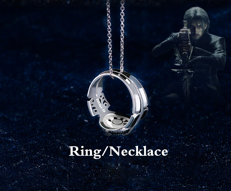 Final Fantasy Ring S925 Серебряный XV FF15 Noctis Lucis Caelum светильник кольца косплей ювелирные