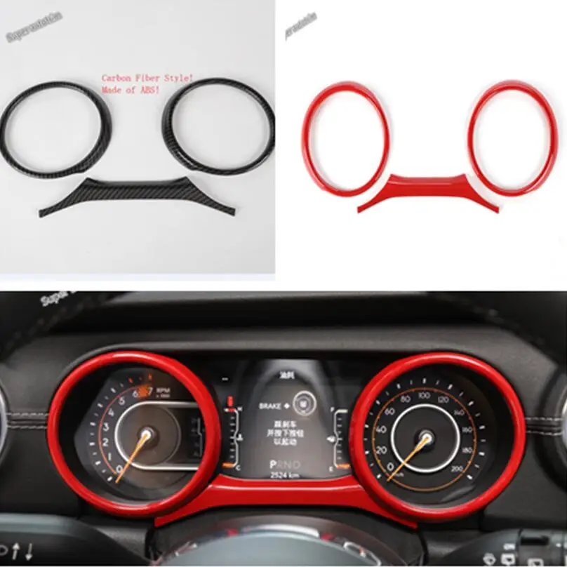 

Lapetus Dashboard Instrument Decoration Ring Screen Panel Accessories Interior Cover Trim ABS Fit For Jeep Wrangler JL 2018 2019