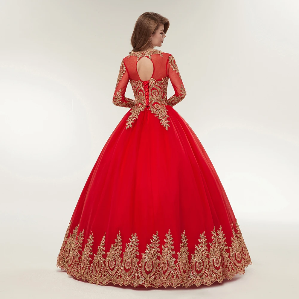 Fansmile Vestido de Novia Винтаж Красное Кружевное бальное свадебное платья по индивидуальному заказу размера плюс свадебное платье FSM-362F/T