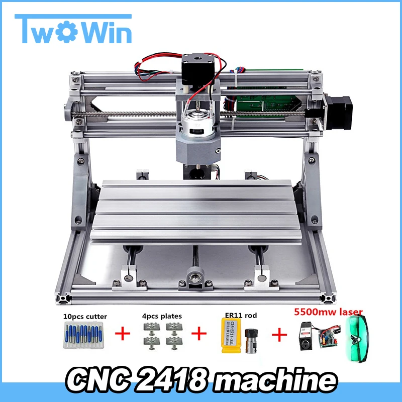 

CNC 2418 DIY CNC Machine with GRBL Control Working Area 24x18x4.5cm 3 Axis Pcb Pvc Milling Wood Router machine Wood Carving