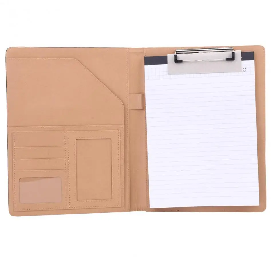 Multifunctional A4 PU Leather Notepad Cover Business Contract Document