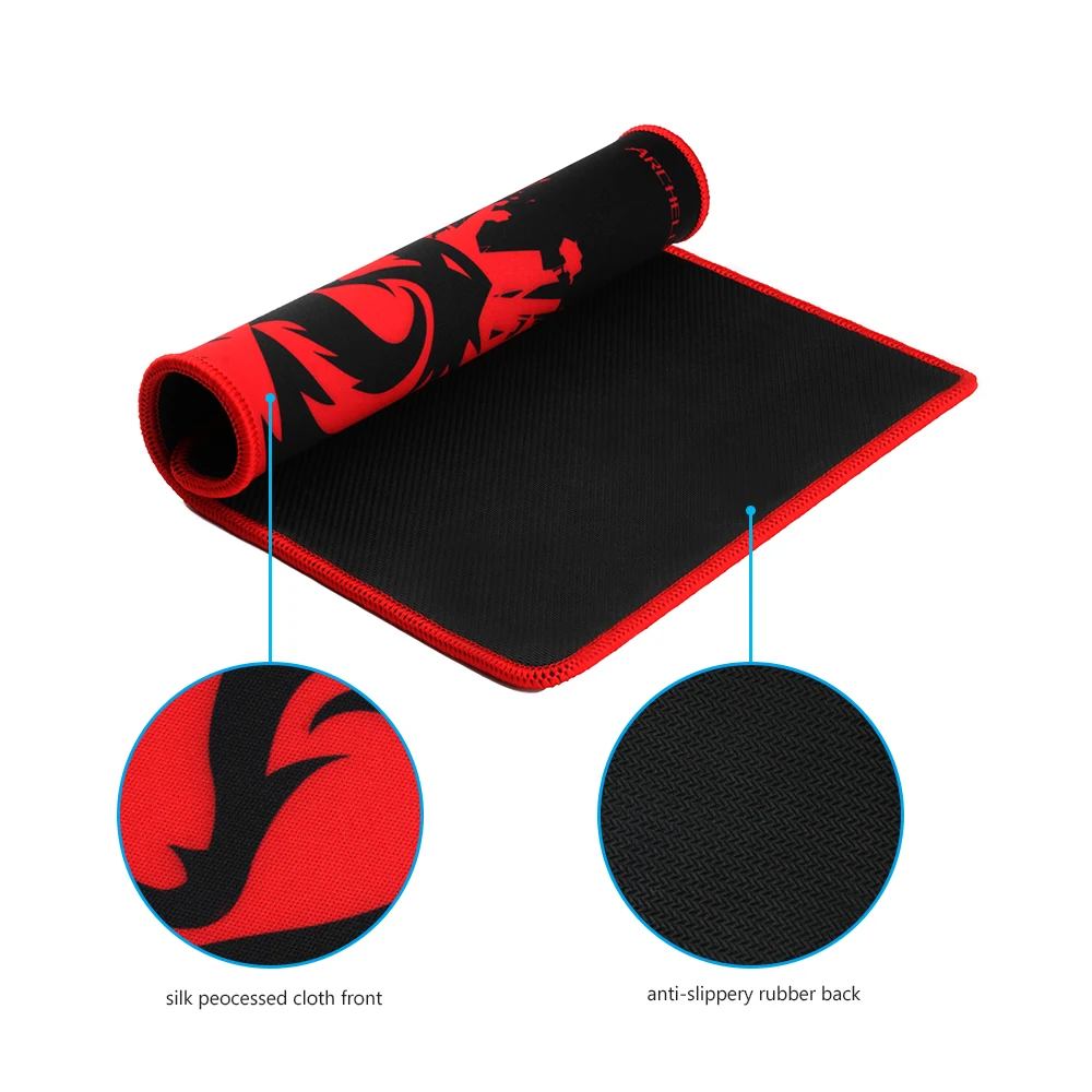Игровой коврик для мыши Redragon однотонный и клавиатуры с фиксируемой кромкой
