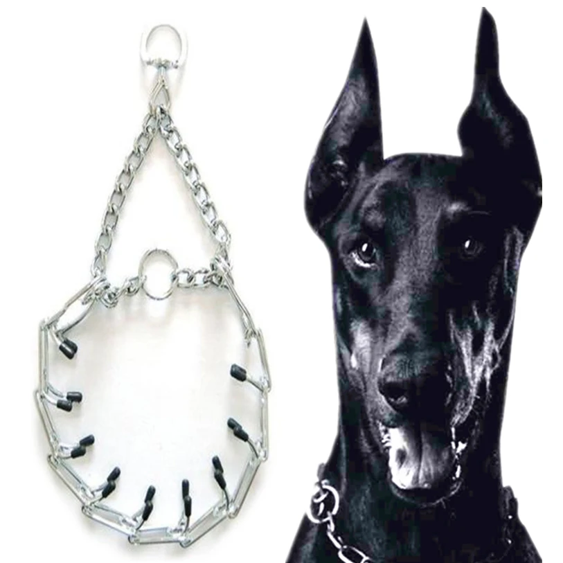

1 PC Pet Collars Prong Collar Pinch Choke Chain Dog Training Guardian Gear Rubber Necklet Metal Pet Chokers Wholesale D17