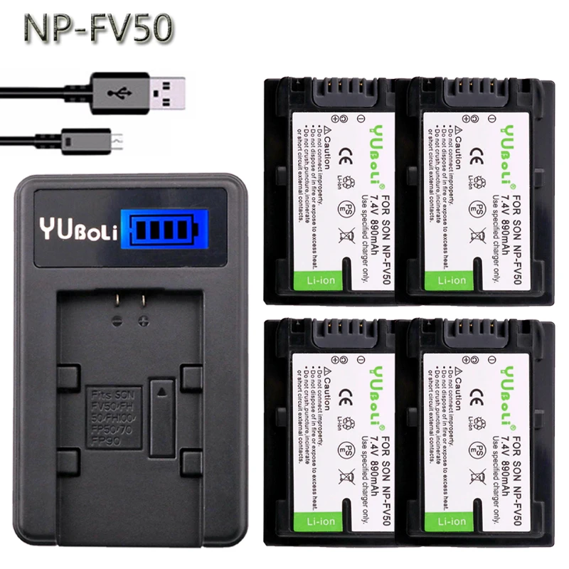 4 шт. аккумулятор и зарядное устройство USB для SONY HDR XR550E XR350E CX550E CX350E CX150E DCR SR68E SX83E SX63E