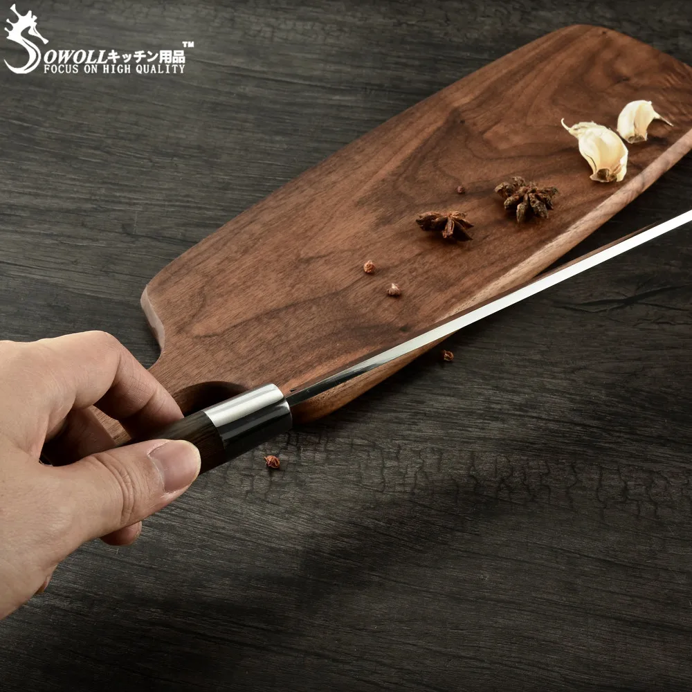 Sowoll Японский суши нож высокоуглеродистой нержавеющей стали нож для лосося " Экстра длинный слайсер бритвы острые сашими Арбузные ножи