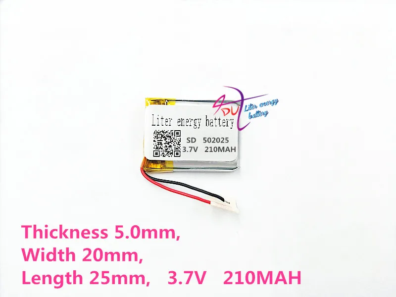 

502025 3.7V 210mah Lithium polymer Battery With Protection Board For MP3 MP4 MP5 GPS Digital Products