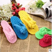 Pet Toys Multicolor Cotton Rope Knot Flip Slippers Pet Toys Molar Dog Tooth Cleaning Toys