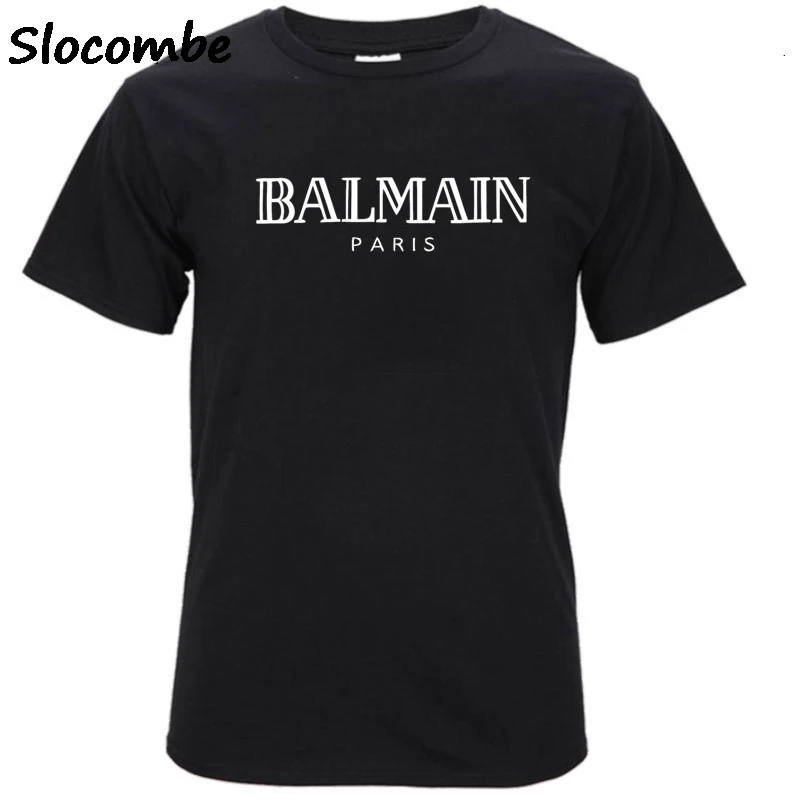 Balmain Paris T Shirt Men Fashion Letter T Shirt Cotton Short Sleeve ...