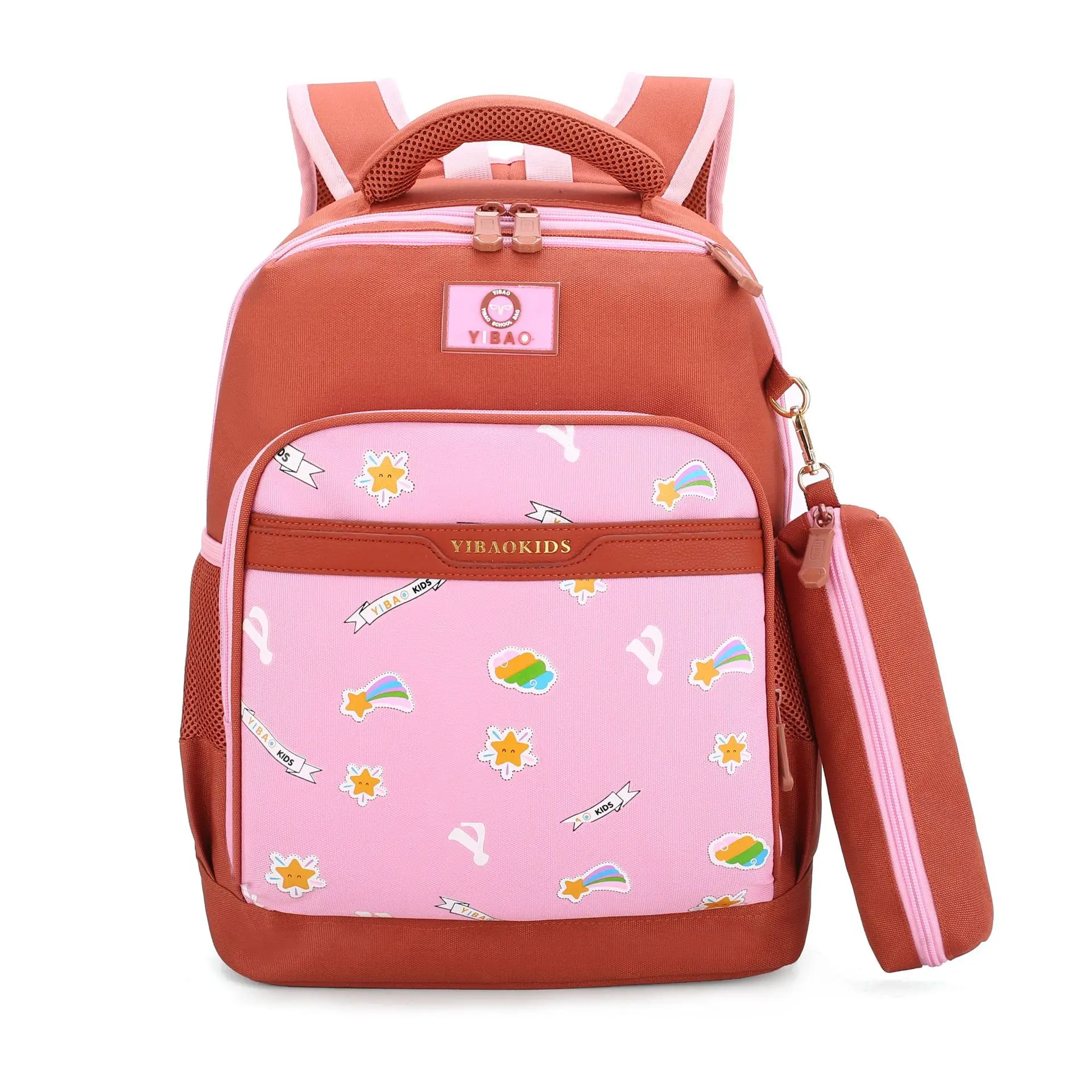 Модные детские школьные сумки для девочек, детские ортопедические школьные рюкзаки, розовые детские школьные рюкзаки с рисунком, Mochila Infantil - Цвет: orange
