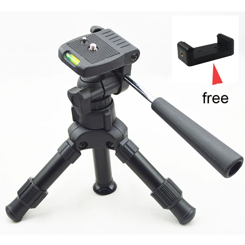 Lightweight Camera Compact Aluminum Desktop Mini Tripod with Pan Head