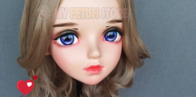 (Miao-10) женский сладкий девушка смолы половина головы Kigurumi BJD маска косплэй японского аниме роль маска Лолиты Crossdress кукла маска