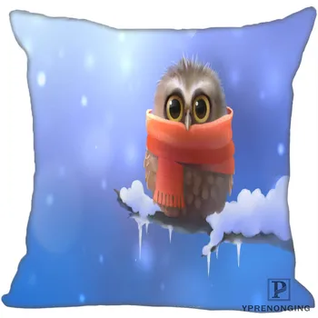 

Custom Decorative Pillowcase Drawing Owl Branch Square Zippered Pillow Cover 35X35,40x40,45x45cm(One Side)180522-01-02