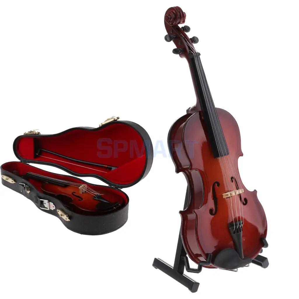 1/6 Scale Wooden Violin Model Action Figures Dollhouse Accessory Miniature Musical Instrument for Hot Toys Home Office Decor