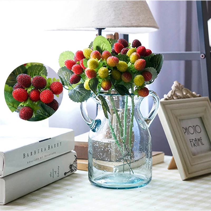 Hot Selling 1pcs Fruit Decoration Flower Artificial Fruits 2 Colors Artificial Plant for Home