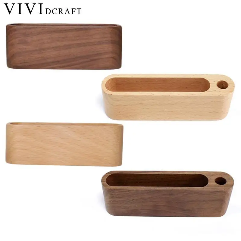 

Creative Wooden Business Card Holder Case Storage Sticky Paper Organizer Office Desktop Name Card Display Stand Shelf Ornaments