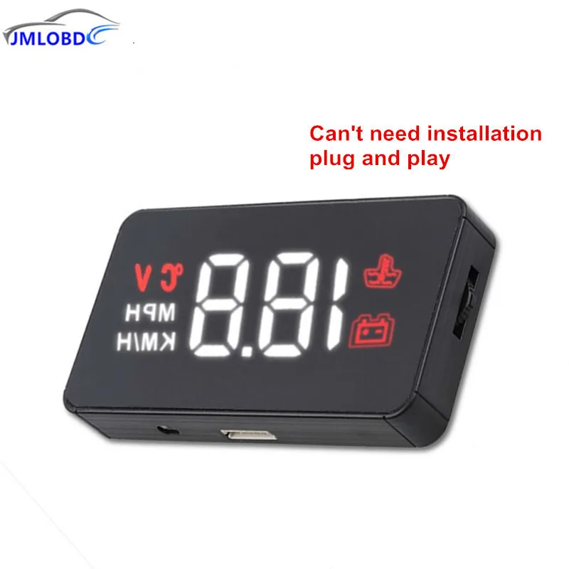 

GEYIREN Digital Car Speedometer Auto Car HUD Head Up Display Windshield Project Speedometer Over-speed Alarm Voltage Alarm A100