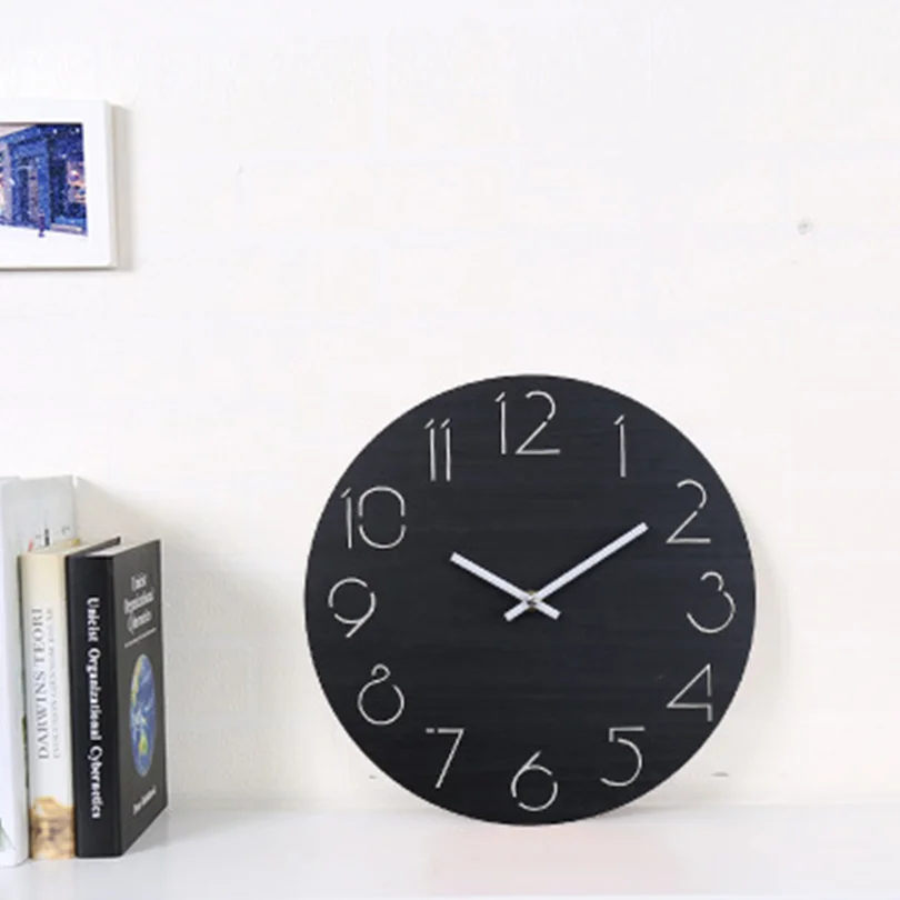 Wood Wall Clock Silent Home Decor Wall Clock Battery Operated Non