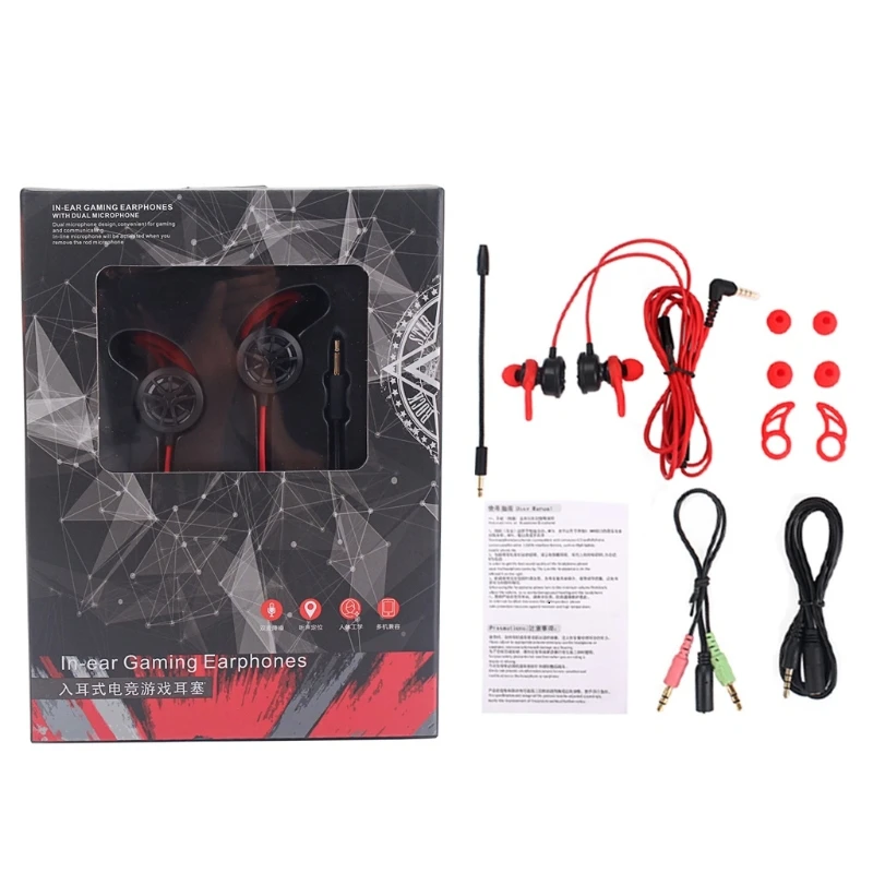 

In-ear Earphone Gaming Headset Stereo Headphone With Mic For PC Phone Notebook Parts & Accessories