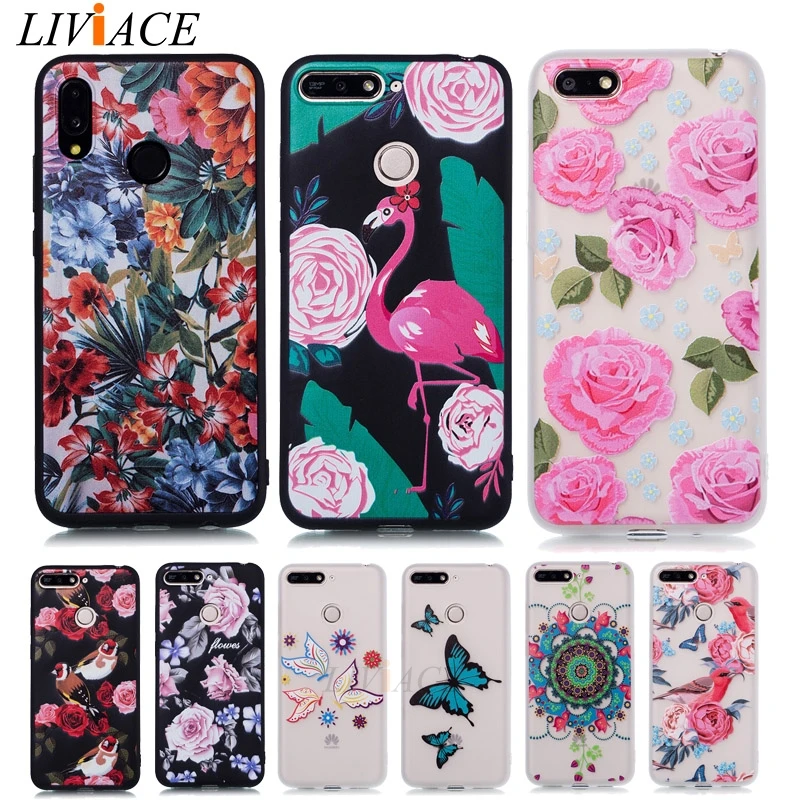 3d flower flamingo silicone phone case for huawei on honor 8x play 9i 7a 7c pro 9 lite 9n view 10 v10 7s 7x 6x soft tpu cover |