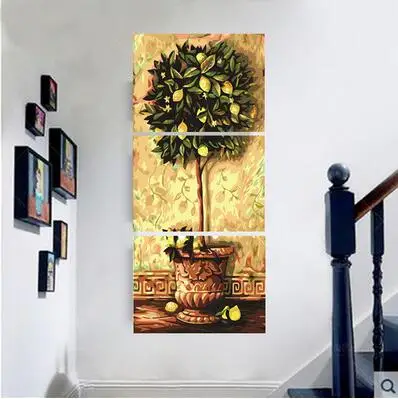 3 шт./компл. 40*50 diy картина маслом по номерам Триптих акриловая краска для окраски
