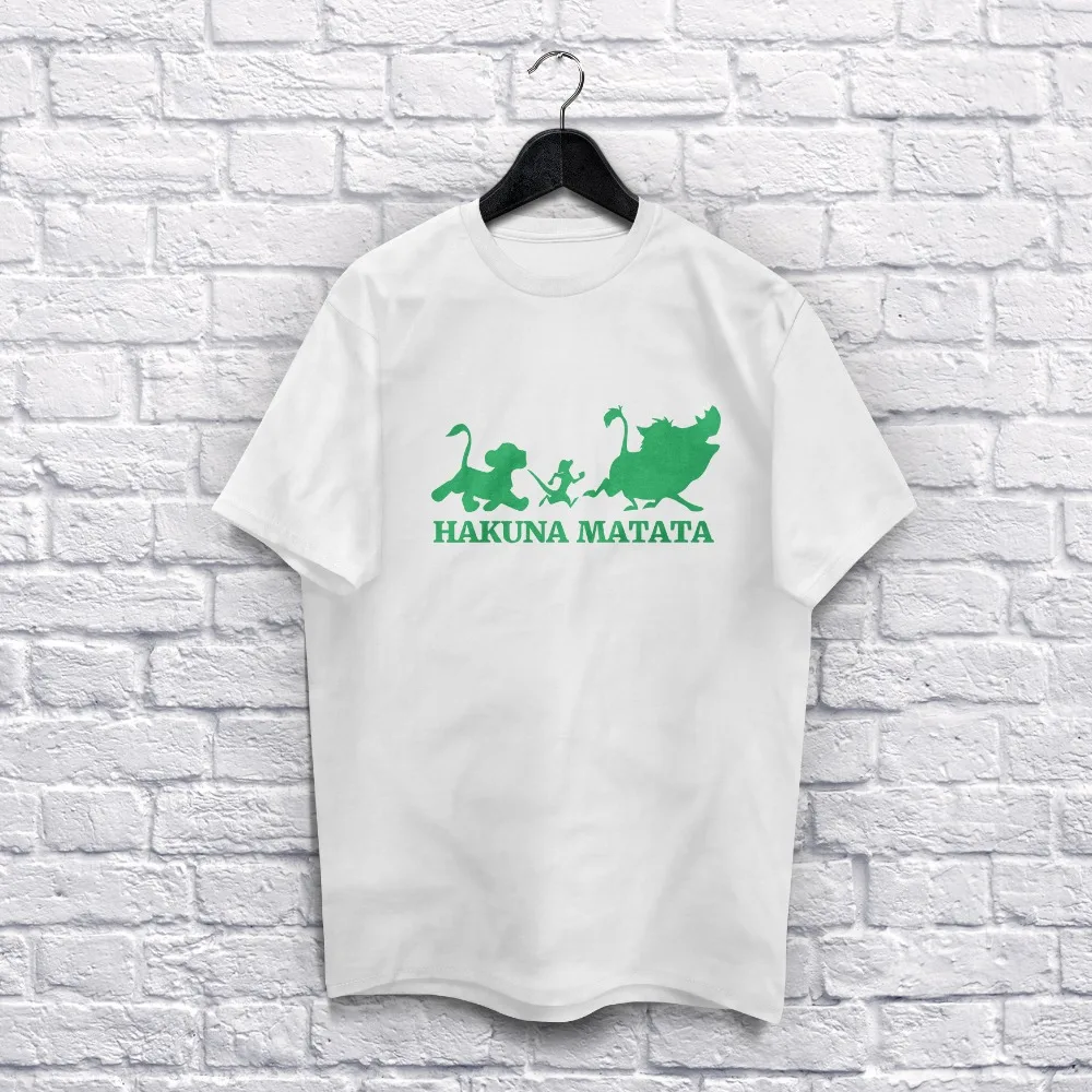 

2019 summer Lion king hakuna matata funny t-shirt cartoon T-shirt men and women Simple harajuku Men's and women's t-shirts