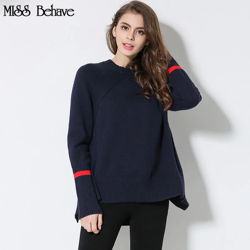 Blue knitted sweater women 2017 Autumn Winter plus size 5XL pullover sweater O Neck long sleeve 