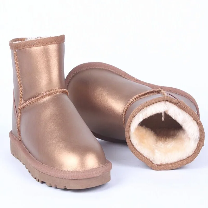 

2018 snow boots boys waterproof kids boots genuine leather big children boots warm size 35-45