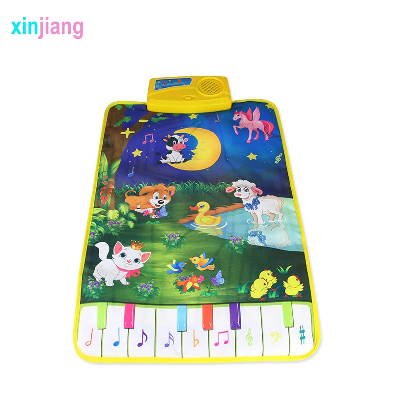 

37.5x62cm Night Animals Forest Baby Touch Play Piano Musical Mat Music Toys & Animals Voice Educational Toys For Kids }