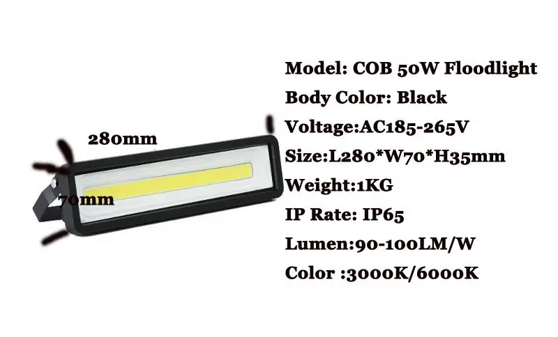 Fanlive 4PCS SMD 50W Flood Lamp High Power AC220V Foco LED Cob Floodlight Exterior Flood Light Outdoor Security Floodlights