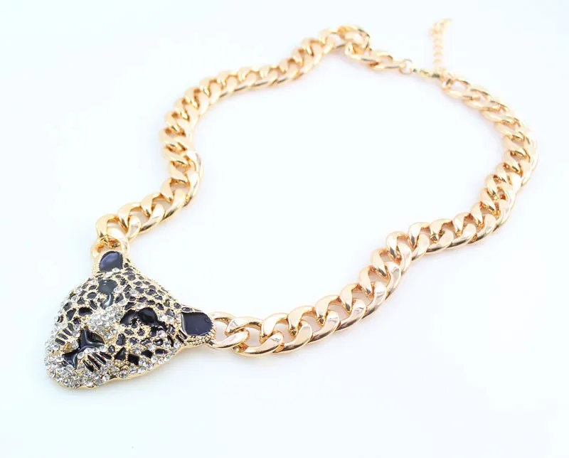Модный браслет с головой леопарда, серьги, ожерелье, набор колец, Модный золотой цвет, кристалл, костюм, африканские ювелирные наборы