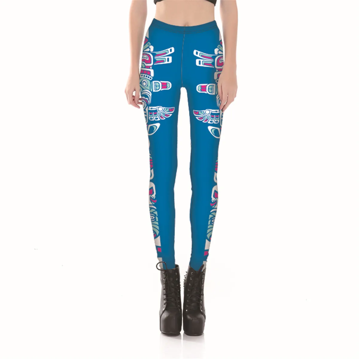 Skull Print Leggings Women's 3D Digital Print Leggings Fitness Workout