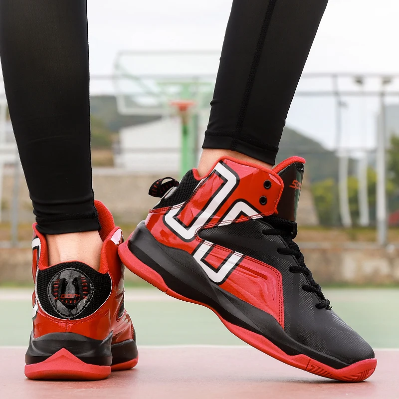QzsYog tallas grandes 39-45 hombres zapatos de Baloncesto Zapatillas altas deportivas almohadón tobillo botas transpirables atléticos zapatillas Baloncesto
