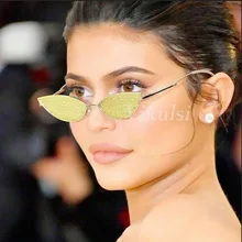 Новые ретро маленькие овальные солнцезащитные очки мужские летние красные черные кошачий глаз металлическая оправа Винтажные Солнцезащитные очки для женщин прозрачные очки UV400