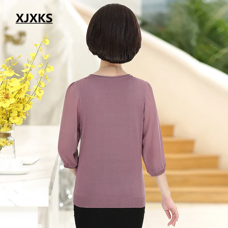 XJXKS 2019 spring new women top loose plus size fashion embroidery high quality women blouse bottoming shirt XJXKS 2019 spring new women top loose plus size fashion embroidery high quality women blouse bottoming shirt