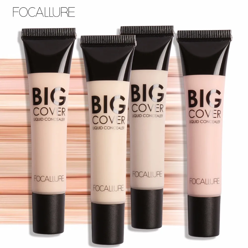 FOCALLURE идеальное прикрытие уход за кожей лица, крем-основа contour Pro Макияж жидкий консилер макияж крем-основа 24 мл корректор 4 цвета