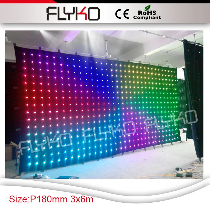 

stage backdrop P180MM dj booth decoration led screen 3x6m stage lighting curtain