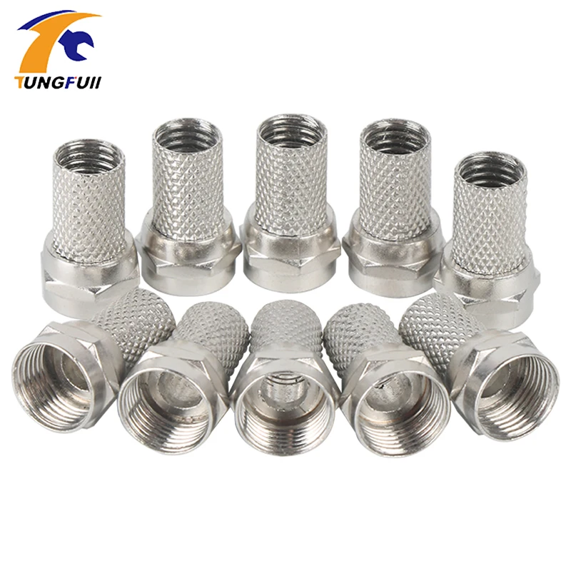 Новый Медный закручивающийся коаксиальный кабель Tungfull RG6 F разъем