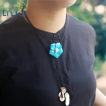 

Lii Ji Natural Stone Flower Shell Silk Thread Tassel Neckalce