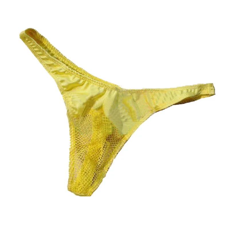 

Low rise Sexy men's Thong and g-string male gauze transparent underwear pants