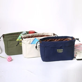 

Popular High Quality Women Makeup Drawstring Pouch Canvas Cosmetic Bag Toiletry Case Organizer