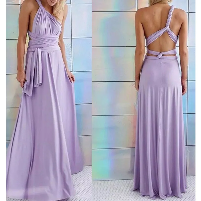

2019 Women Multiway Wrap Convertible Boho Maxi Dress Party Bridesmaids Floor-Length Summer Bandage Long Dress Club Dresses