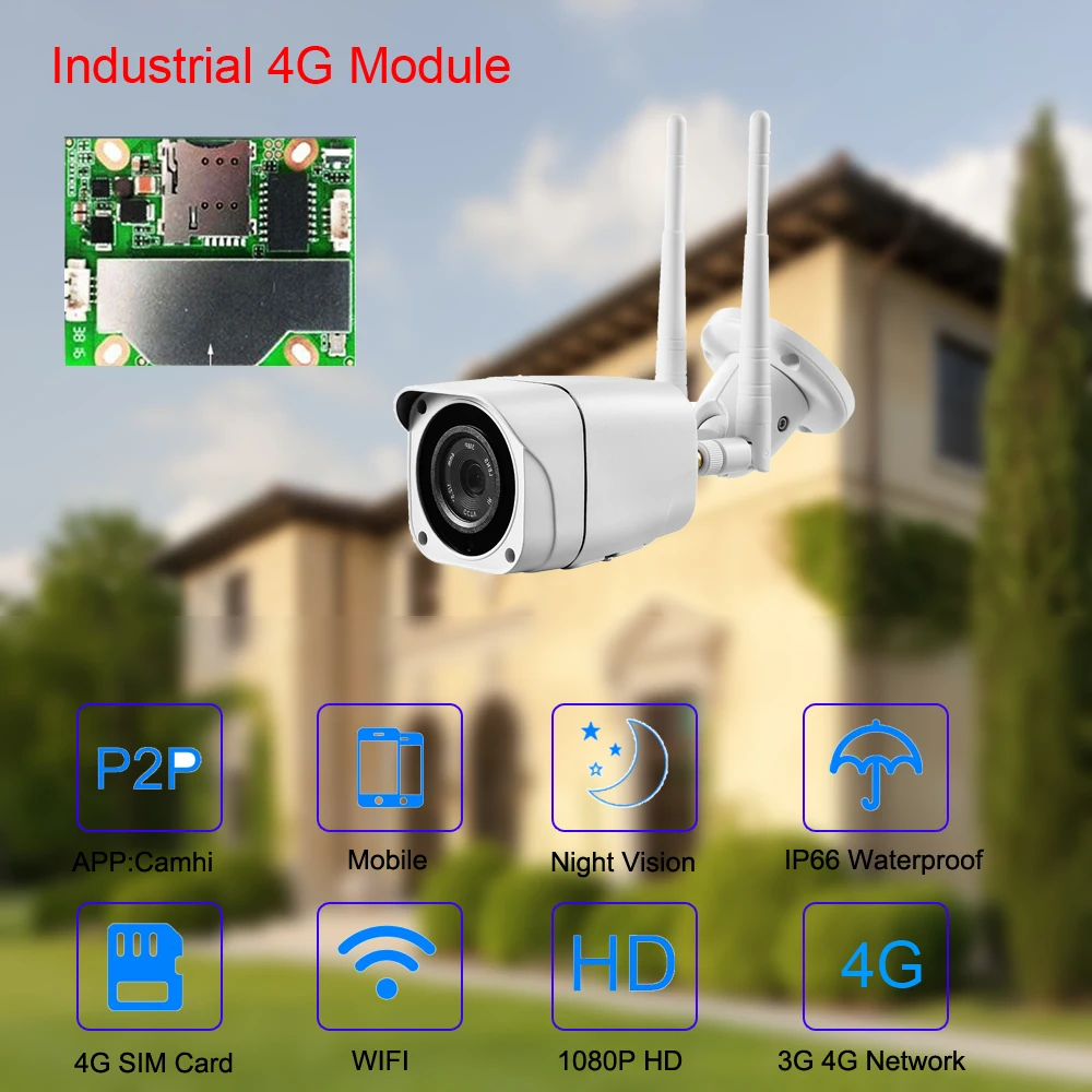  Outdoor 3G 4G Sim Camera Home Security WIFI IP Bullet Camera CCTV Surveillance Cam Waterproof 1080P
