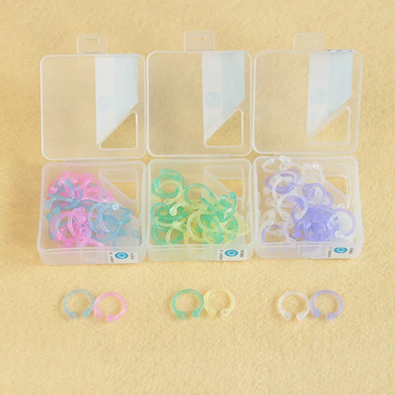 

1 Box Circle Calendar Ring Colored Easy Ring Deductible Paper Book Plastic Loose Leaf Binder Multi-function Keychain Key Ring