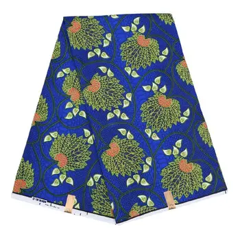 

Blue Flower Ankara sewing fabric For Women Dress Suit Headwear 2019 New Nigerian Wax Cloth Fabric African Printed Batik Fabric