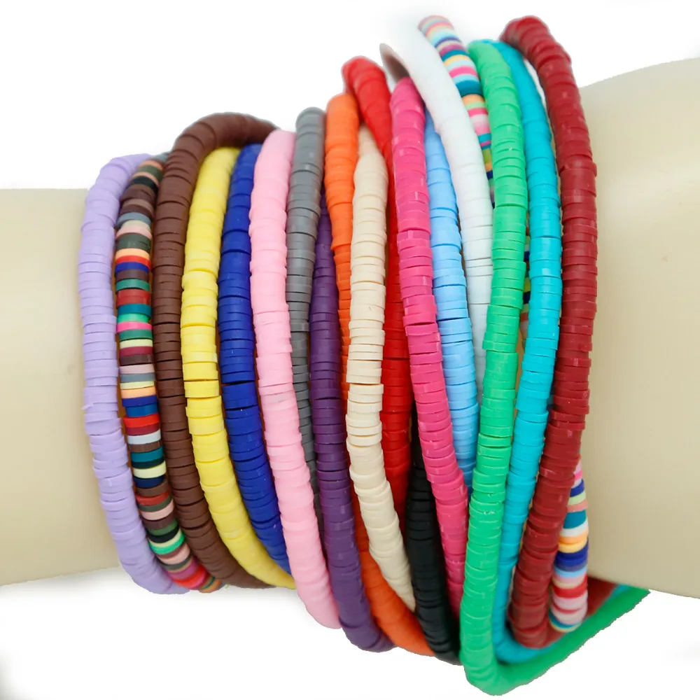 

400pcs 6mm Polymer Fimo Clay Chip Disk Loose Spacer Beads For Jewelry Making Findings DIY Necklace Bracelet
